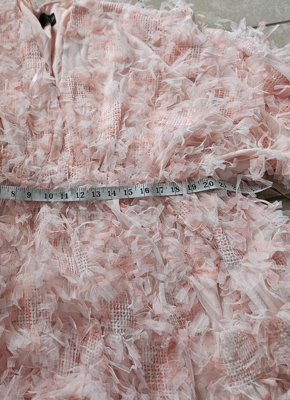 Asos Pink Feather-Texture V-Neck Mini Dress - Picture 8 of 8